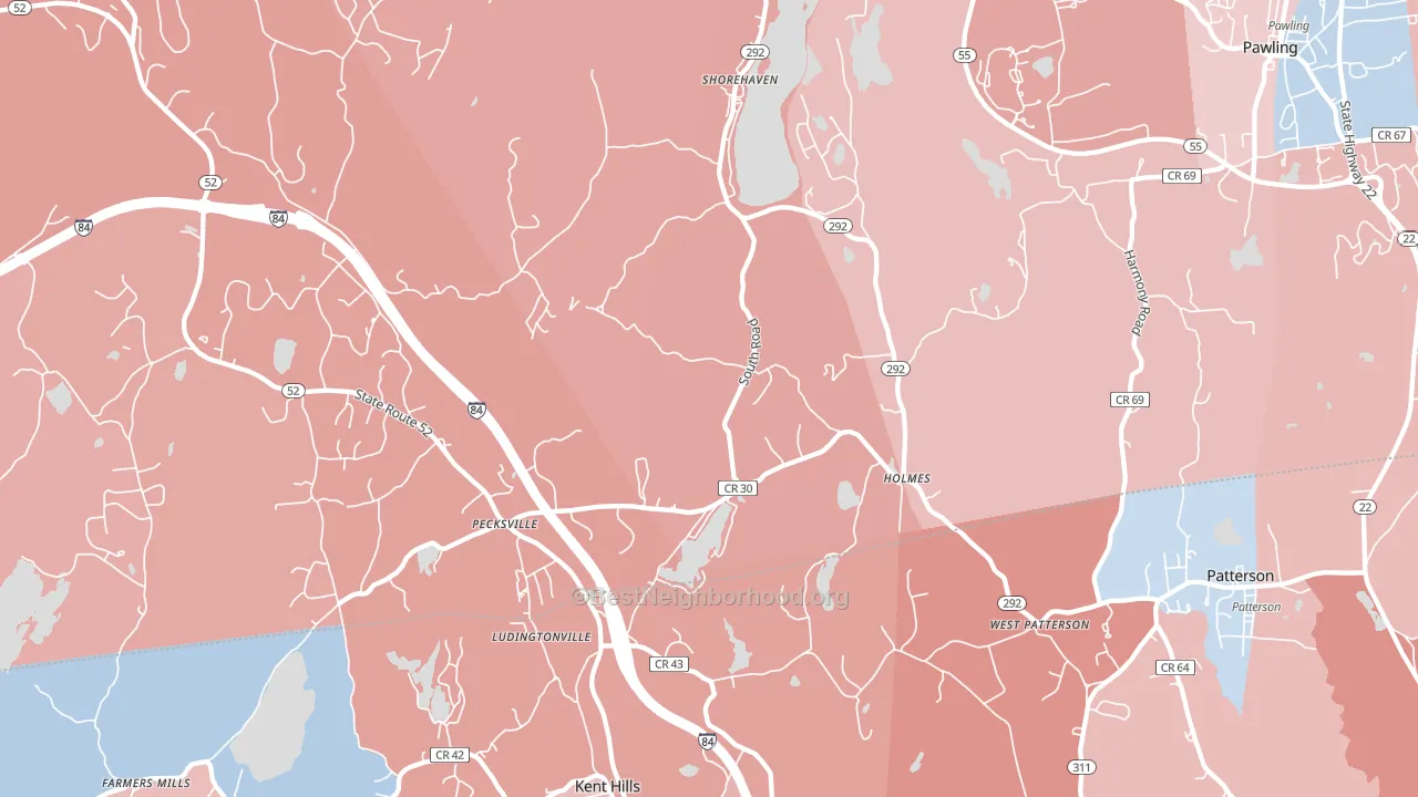Holmes, NY block-group political-lean map