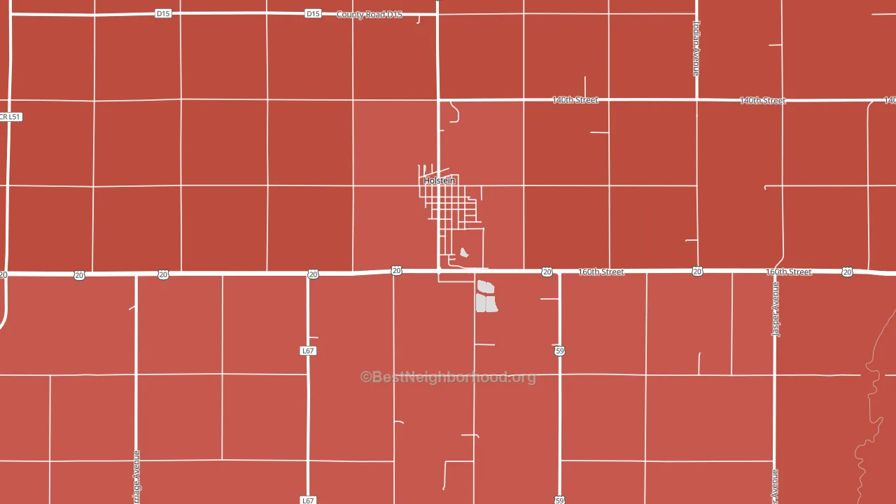 Holstein, IA block-group political-lean map