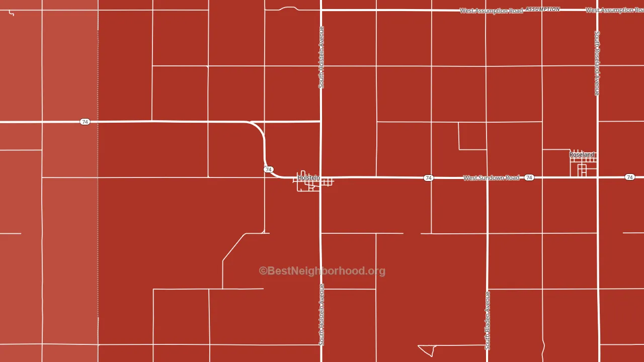 Holstein, NE block-group political-lean map