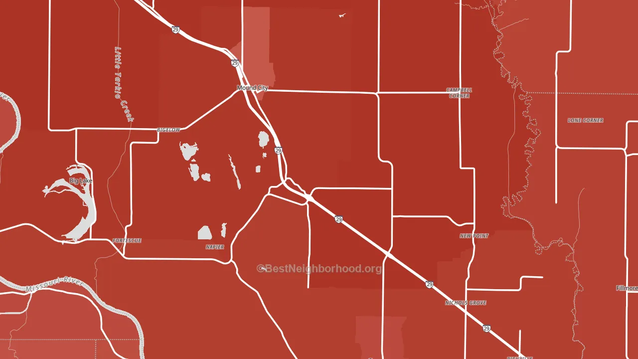Holt County, MO block-group political-lean map