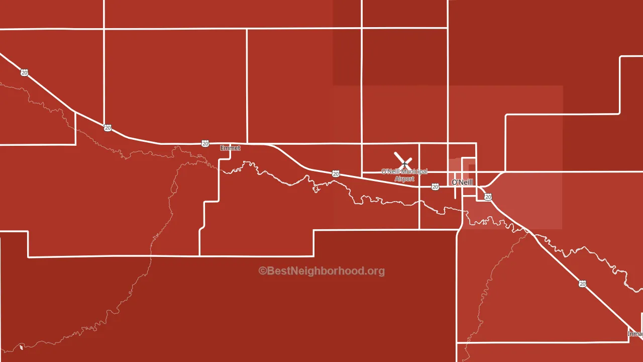 Holt County, NE block-group political-lean map