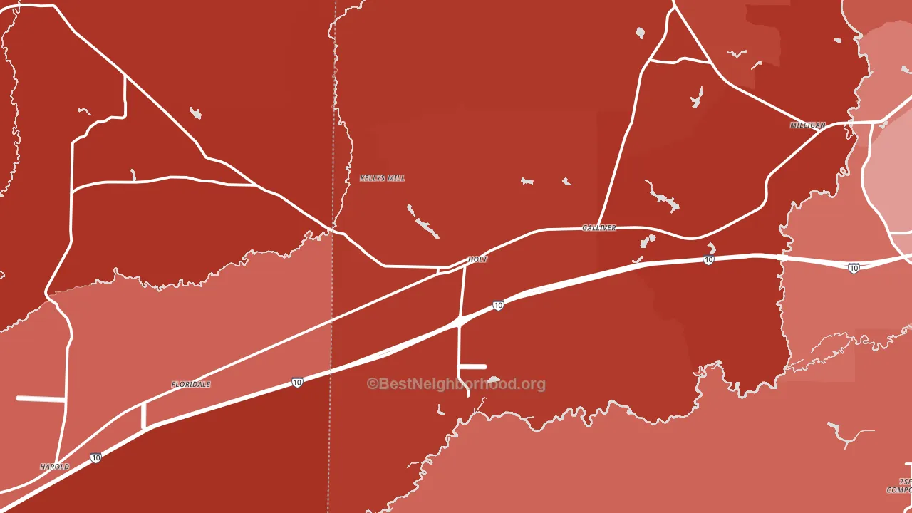 Holt, FL block-group political-lean map