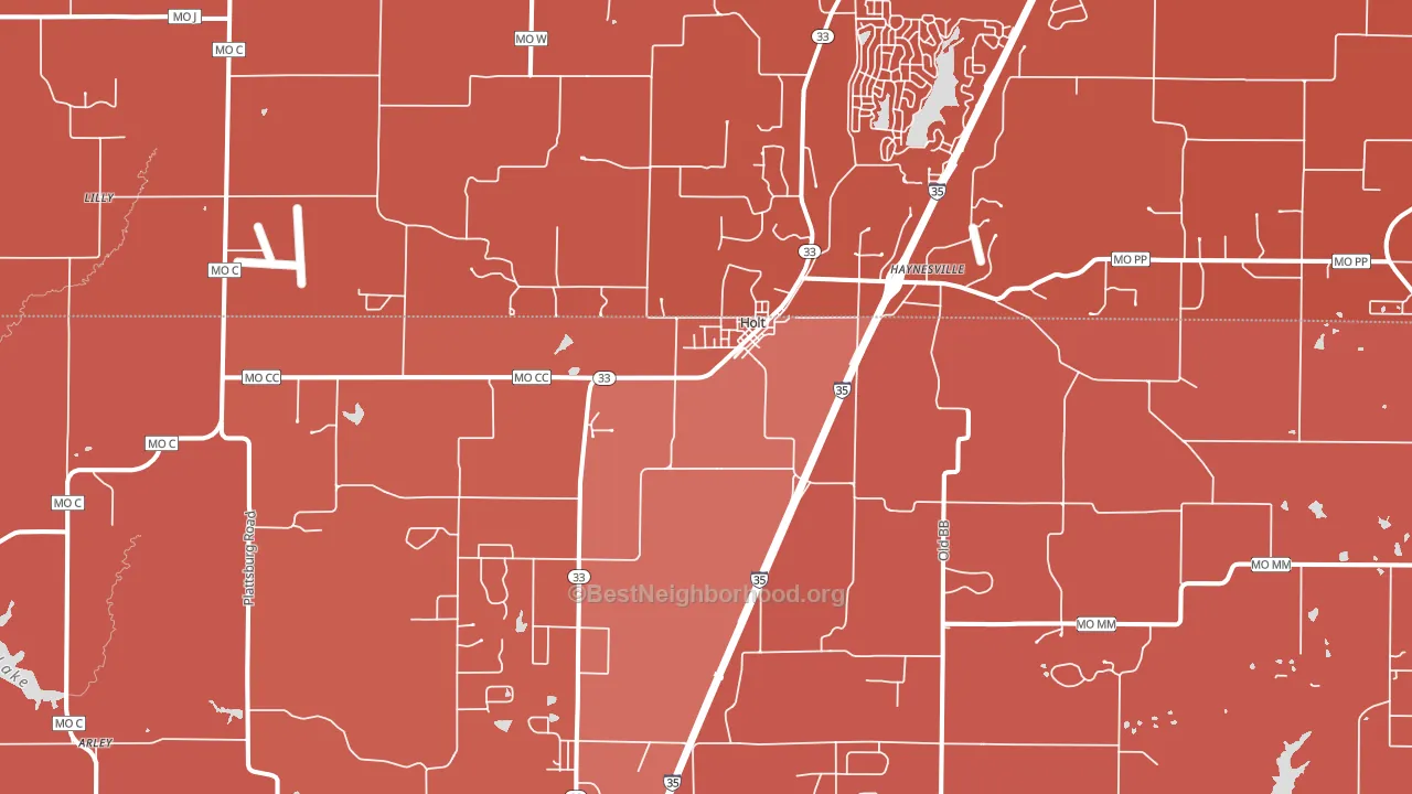 Holt, MO block-group political-lean map