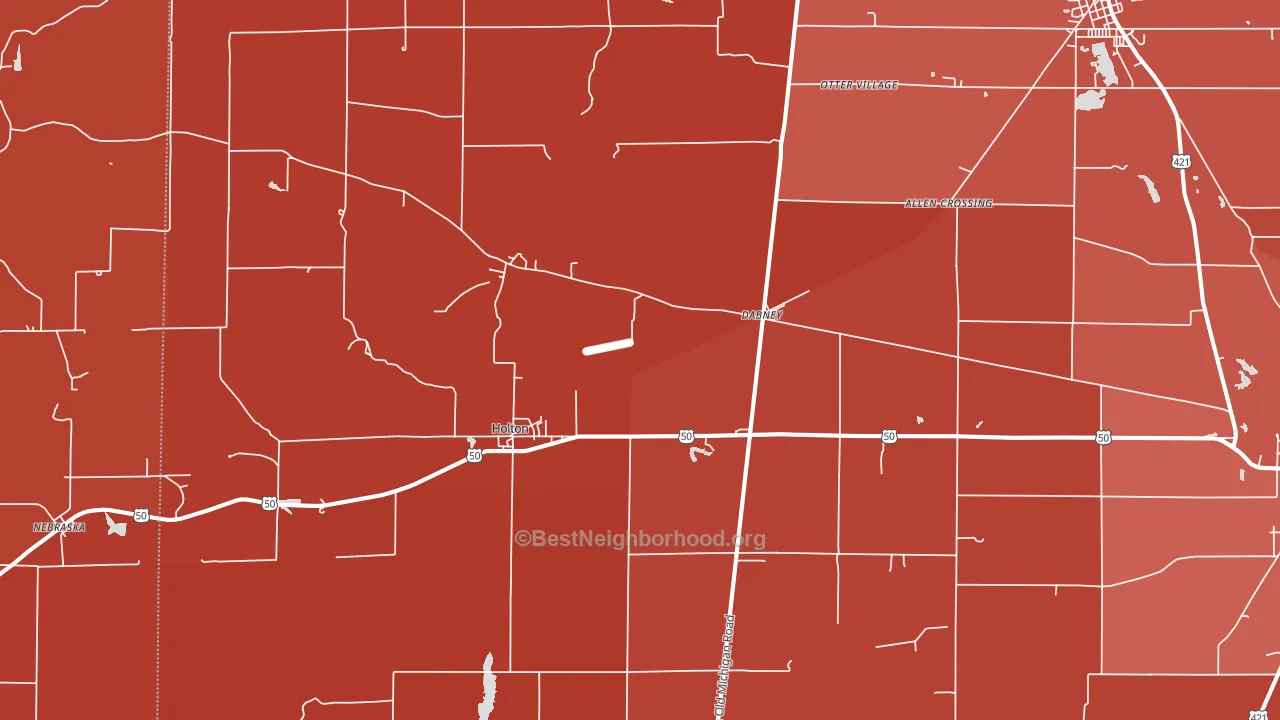 Holton, IN block-group political-lean map