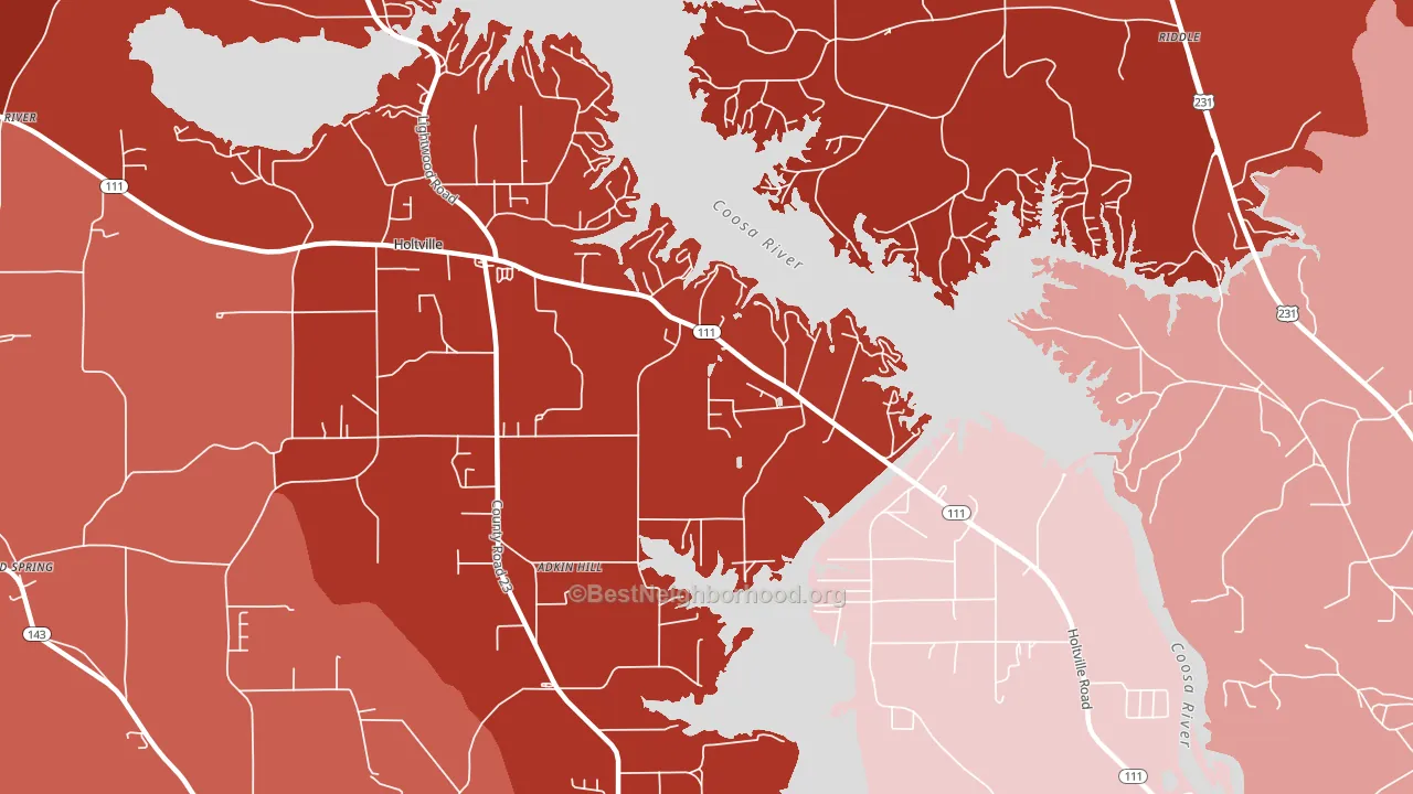 Holtville, AL block-group political-lean map