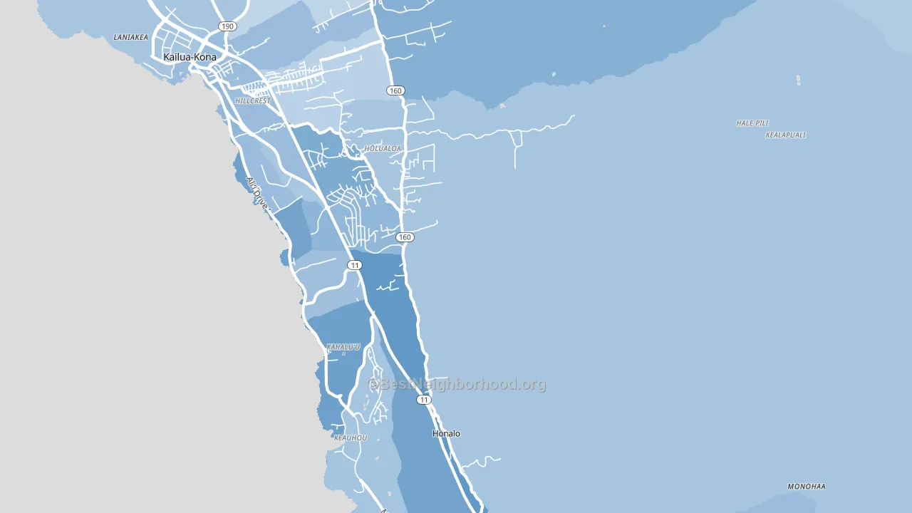 Holualoa, Kailua-Kona, HI block-group political-lean map