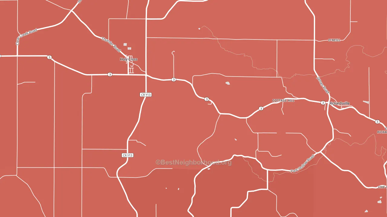Holy Cross, IA block-group political-lean map