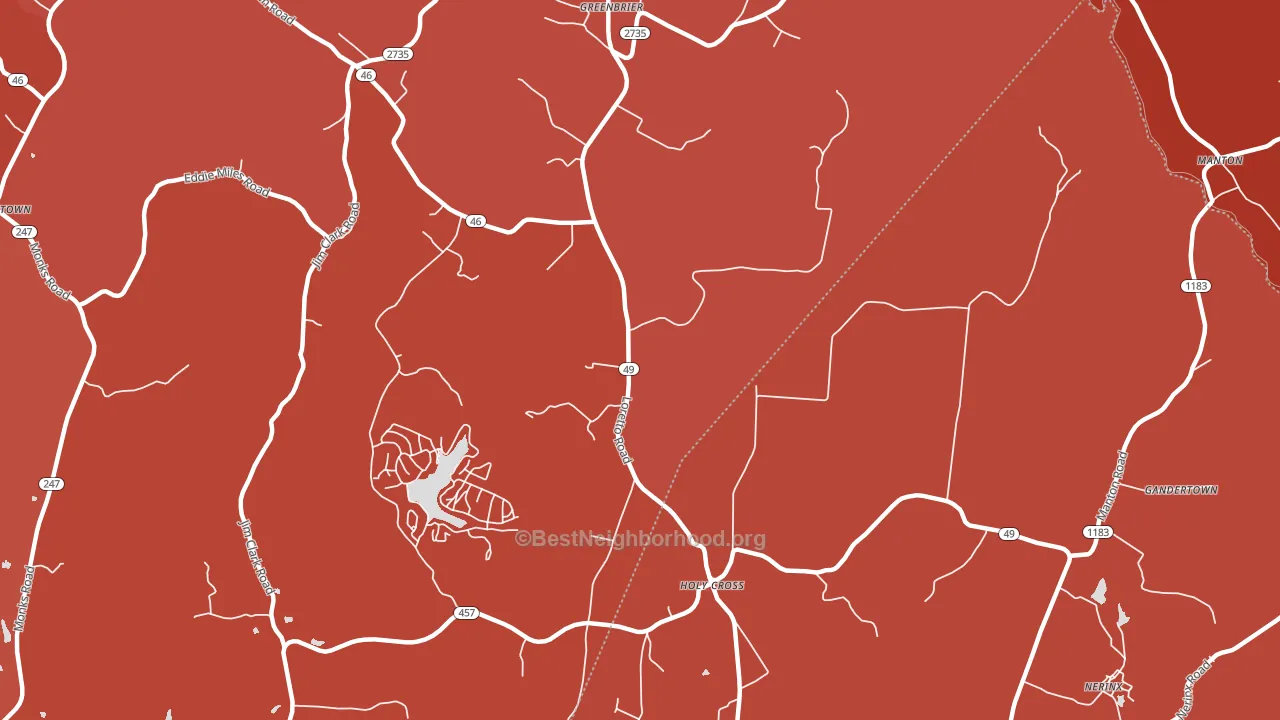 Holy Cross, KY block-group political-lean map