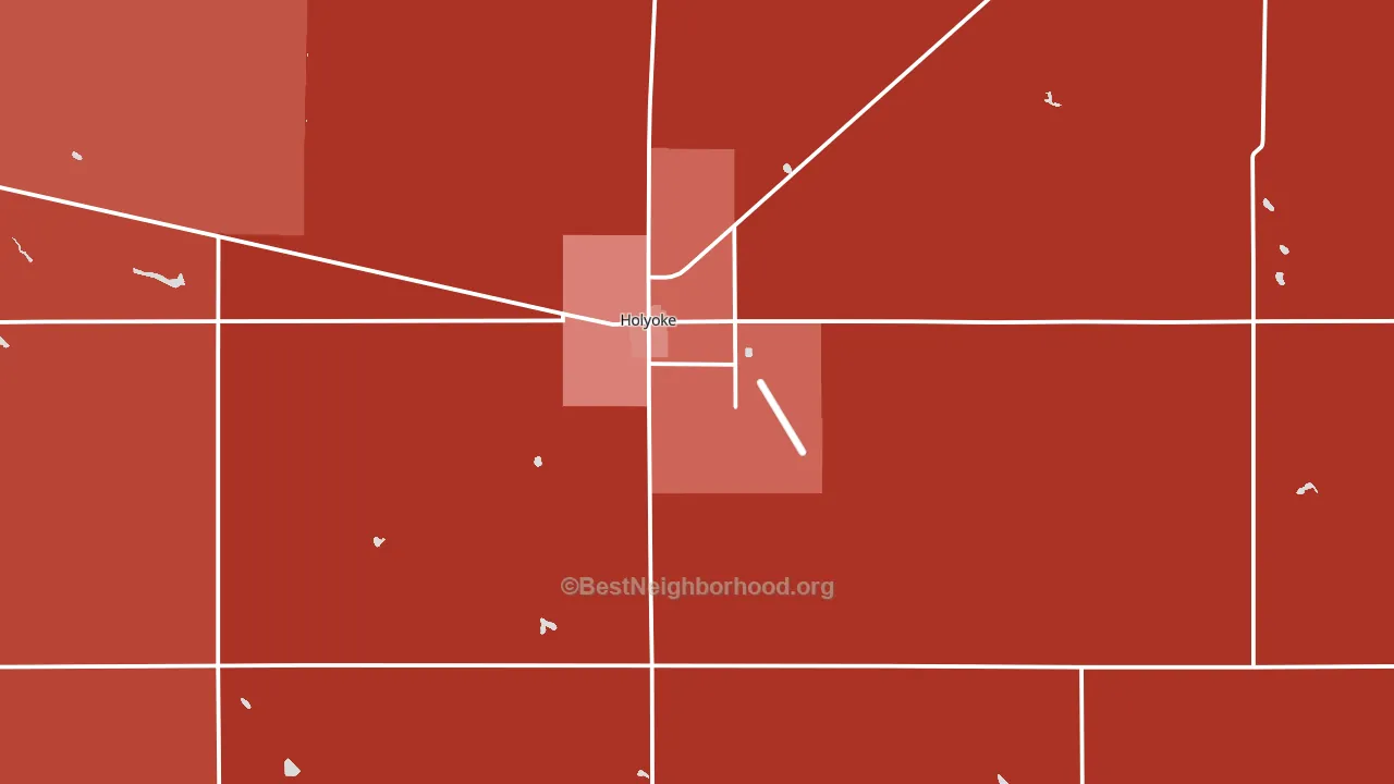 Holyoke, CO block-group political-lean map