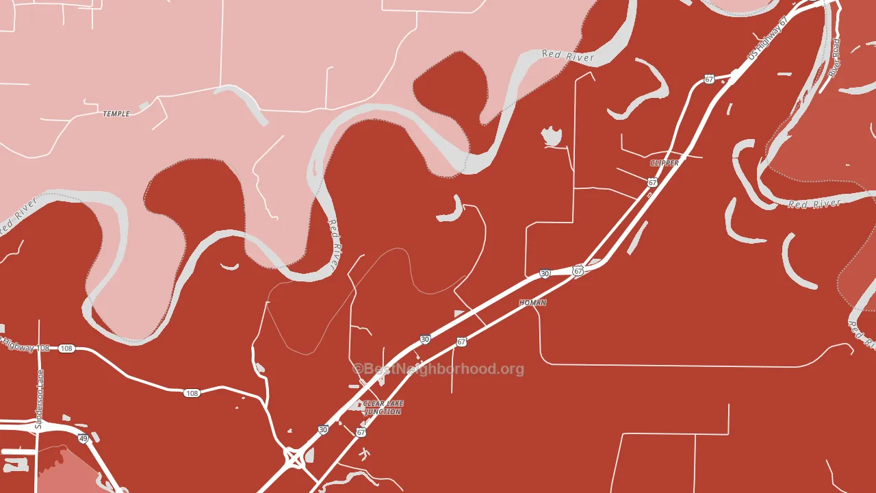 Homan, AR block-group political-lean map