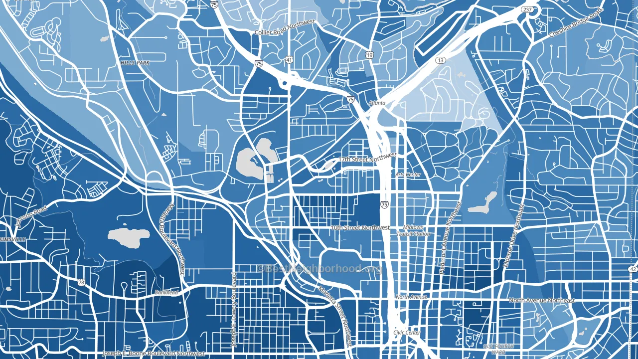 Home Park, Atlanta, GA block-group political-lean map