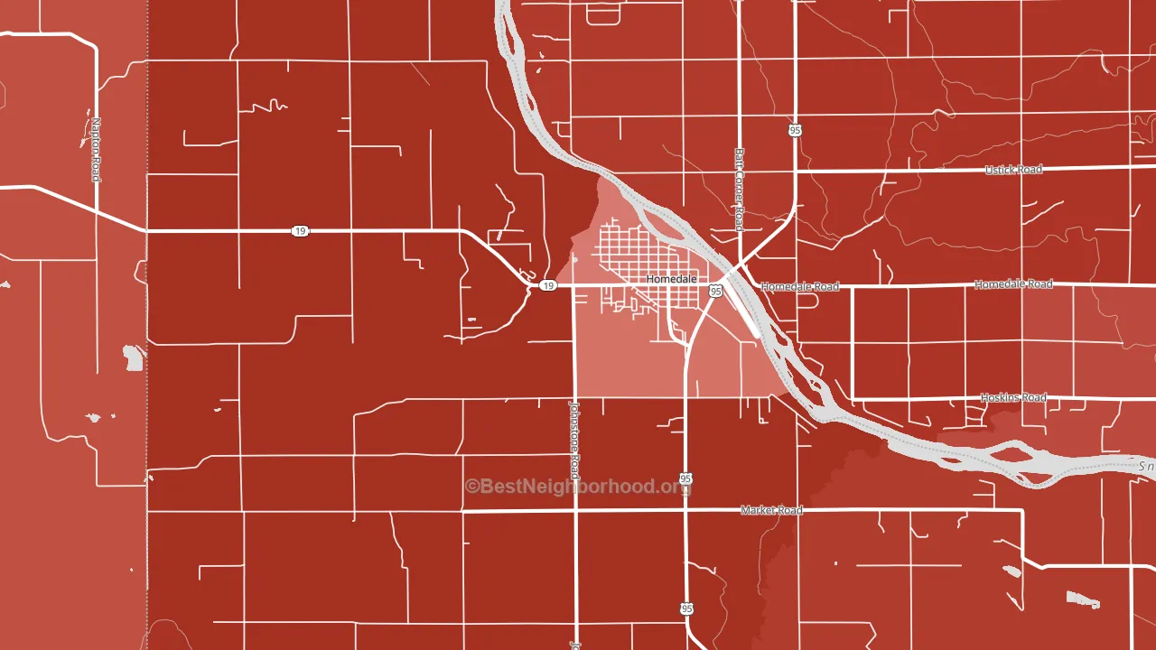 Homedale, ID block-group political-lean map