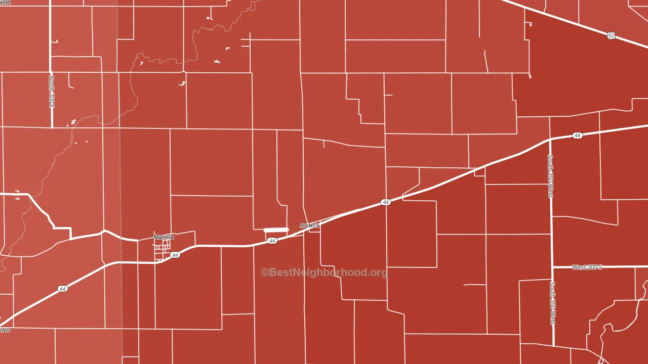 Homer, IN block-group political-lean map
