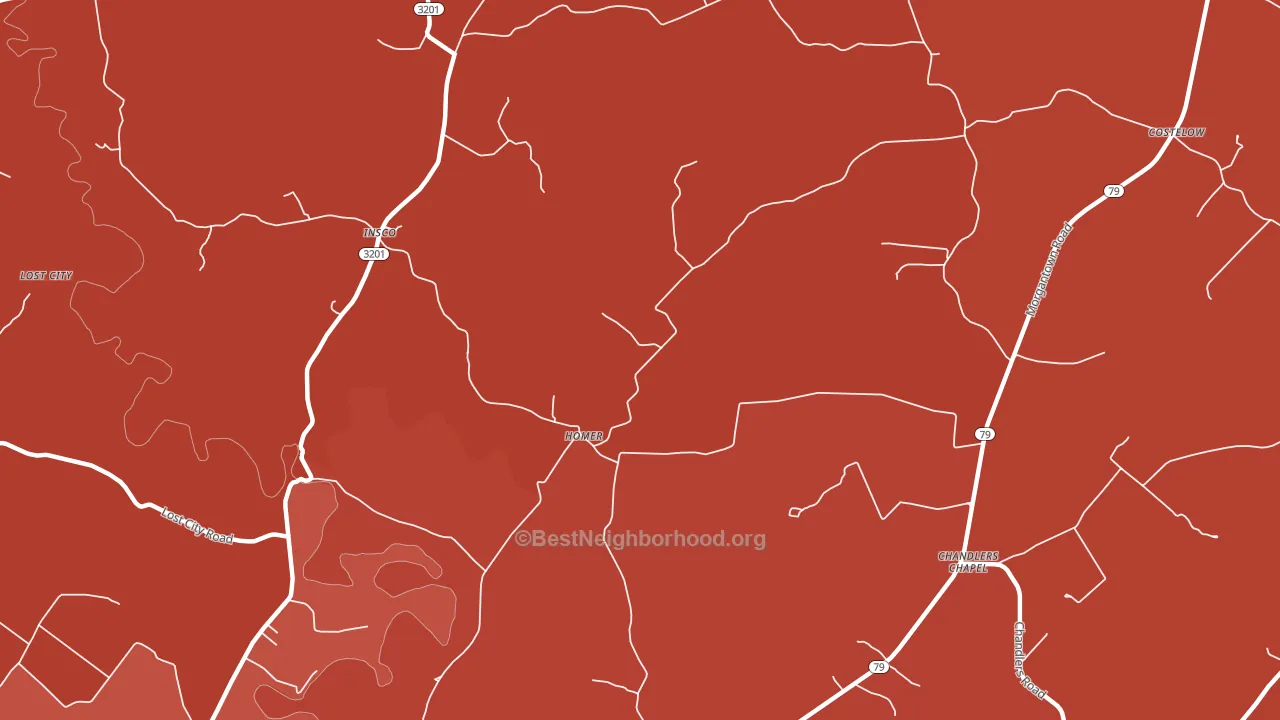 Homer, KY block-group political-lean map