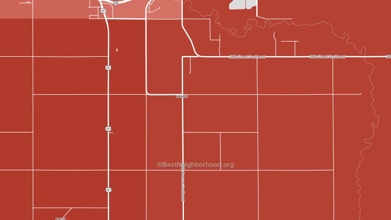 Homer, ND block-group political-lean map