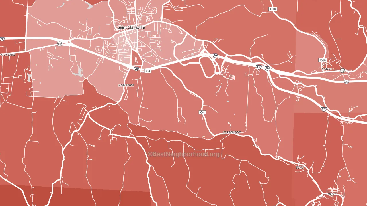 Homeside, OH block-group political-lean map