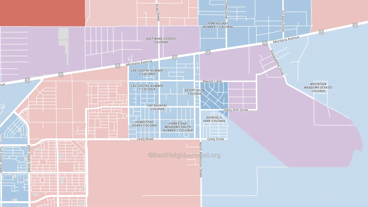 Homestead Meadows South, TX block-group political-lean map