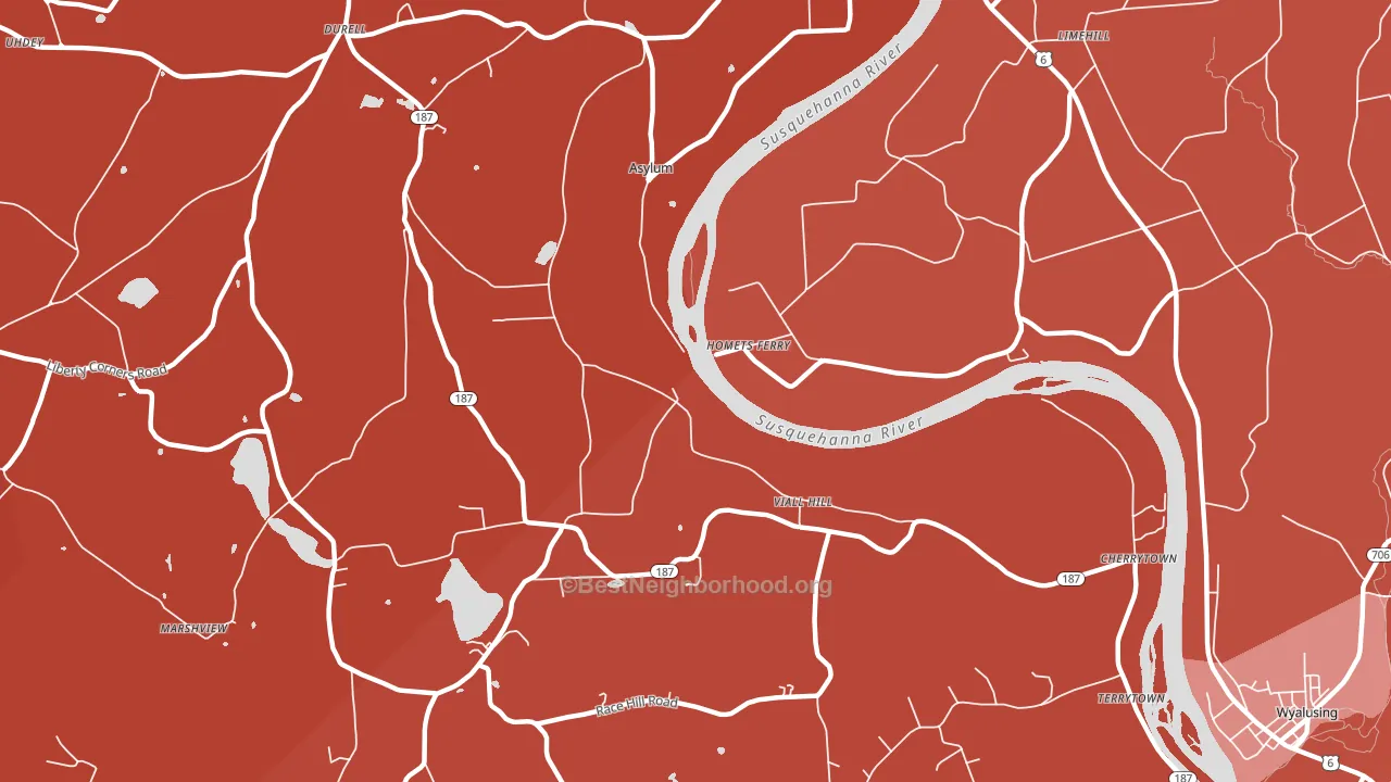 Homets Ferry, PA block-group political-lean map