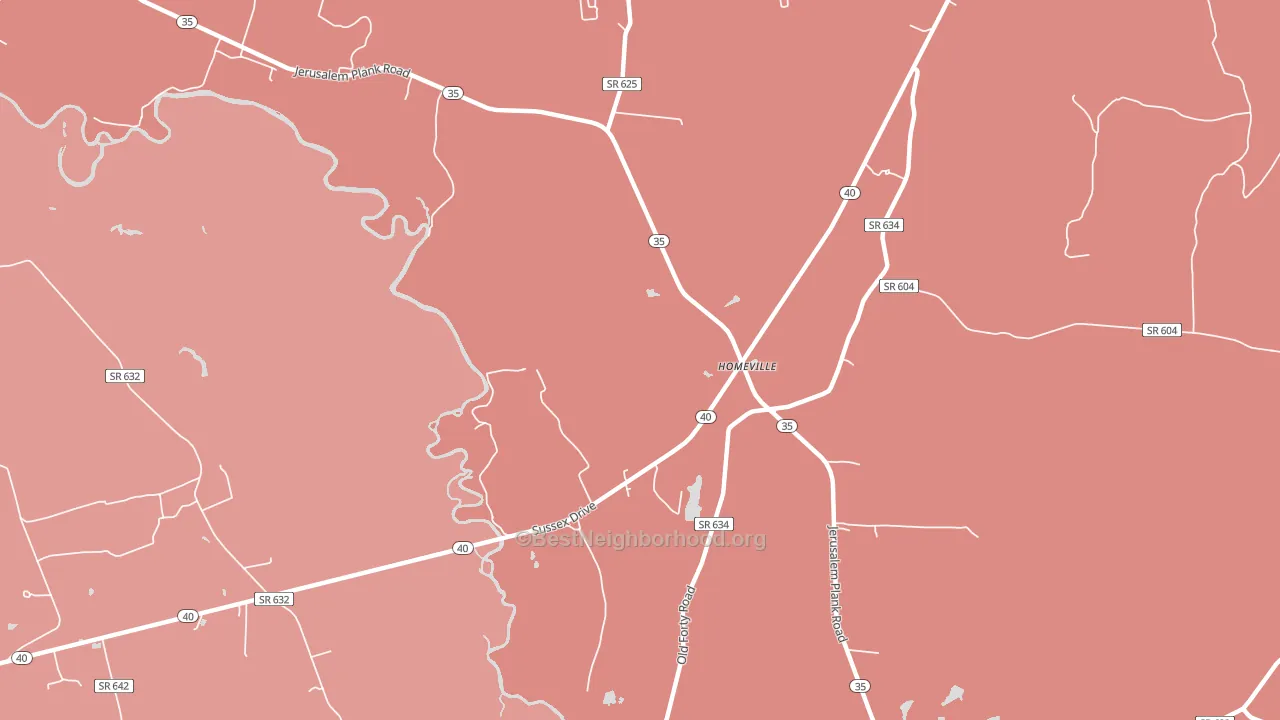 Homeville, VA block-group political-lean map
