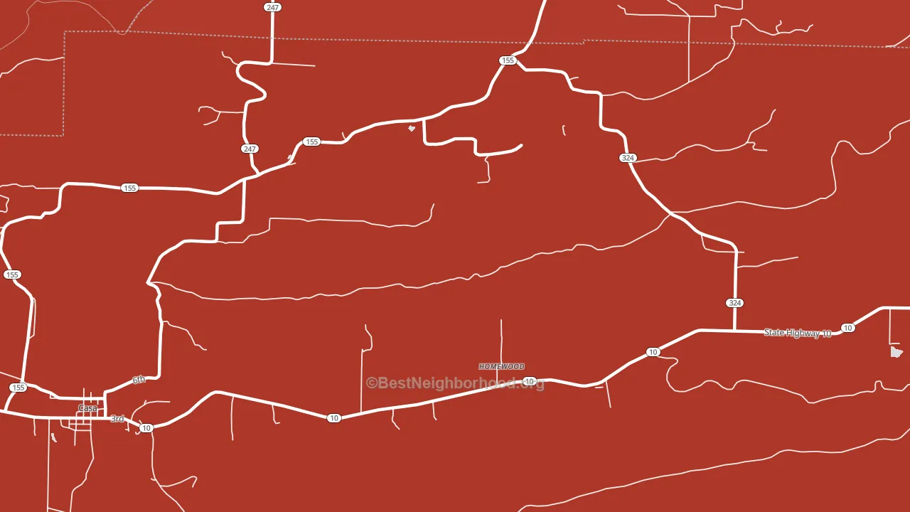 Homewood, AR block-group political-lean map