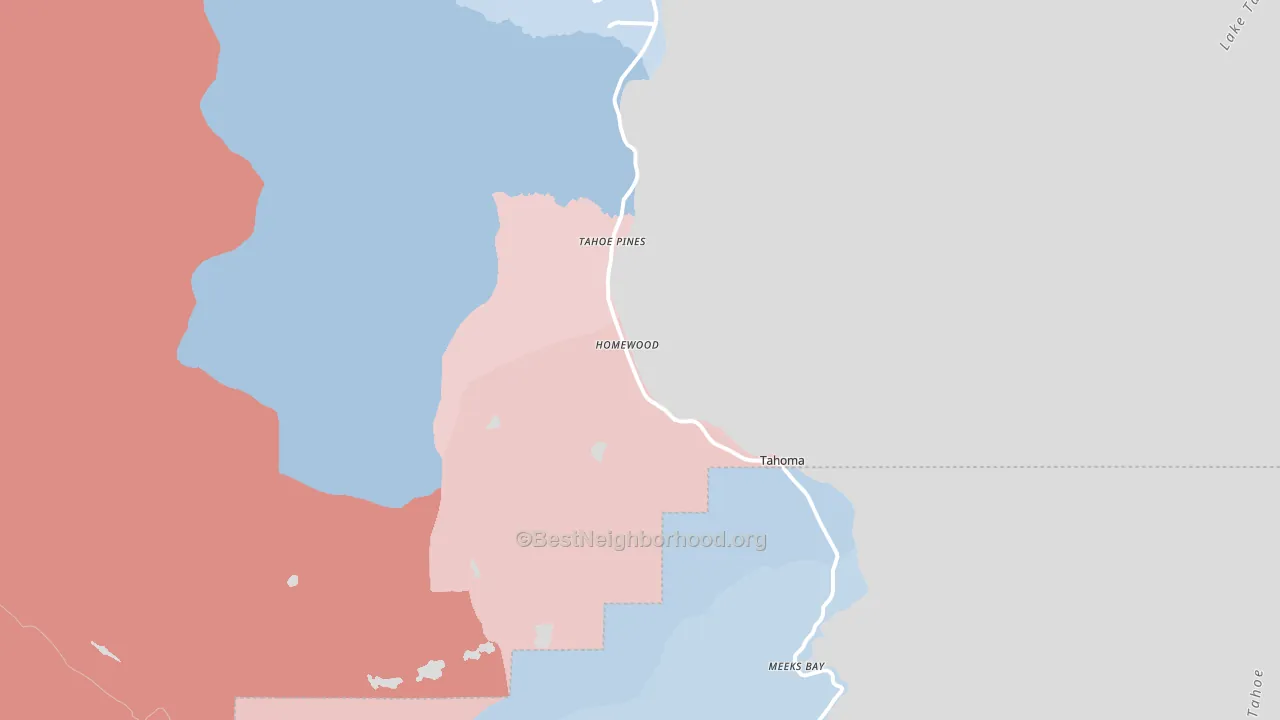 Homewood, CA block-group political-lean map
