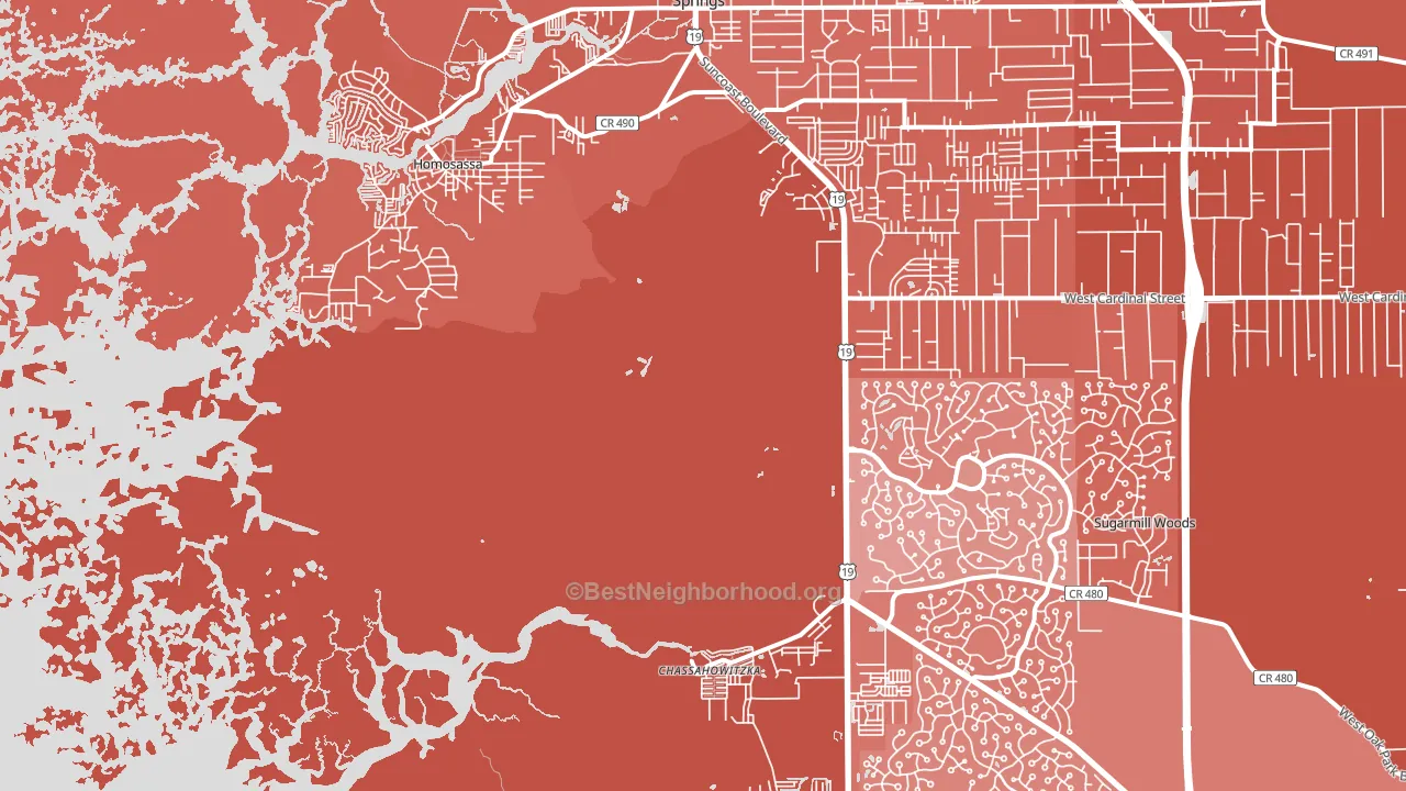 Homosassa, FL block-group political-lean map