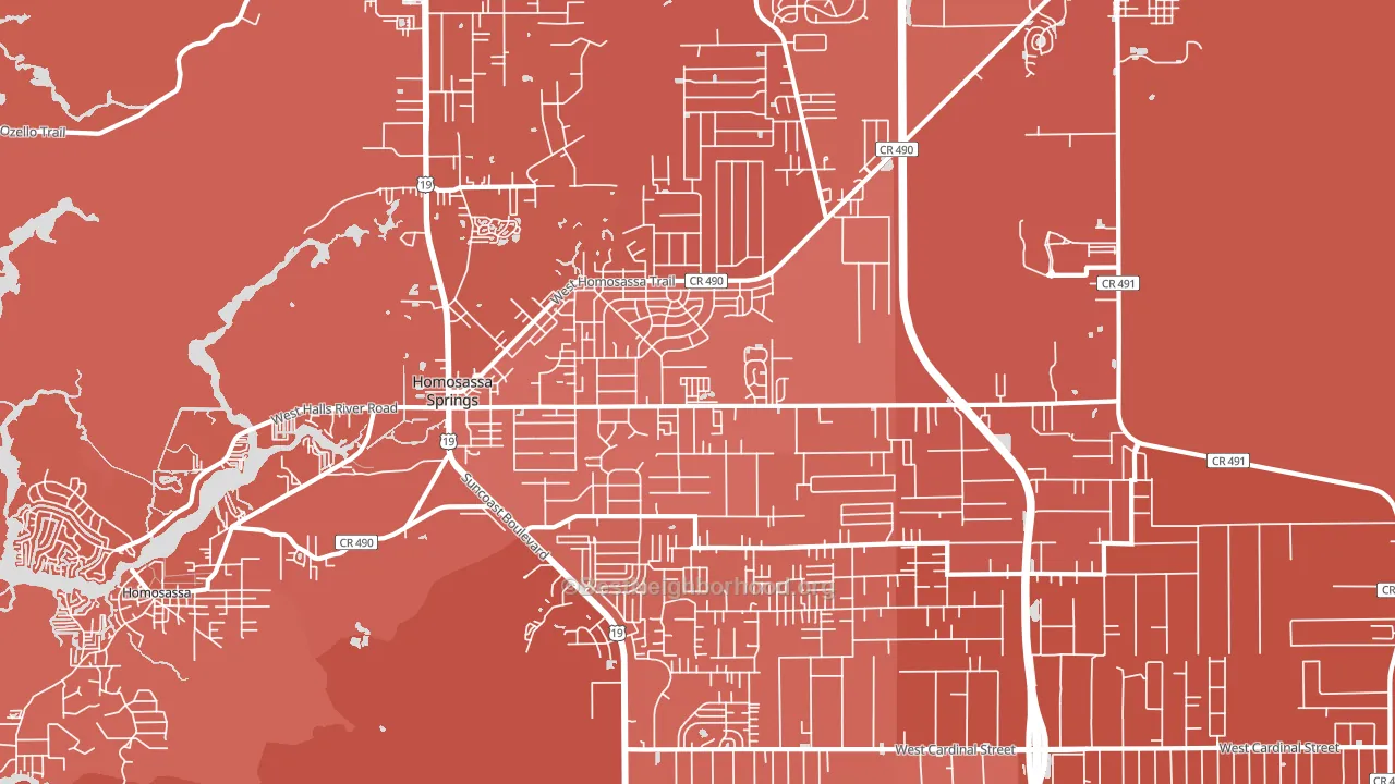Homosassa Springs, FL block-group political-lean map