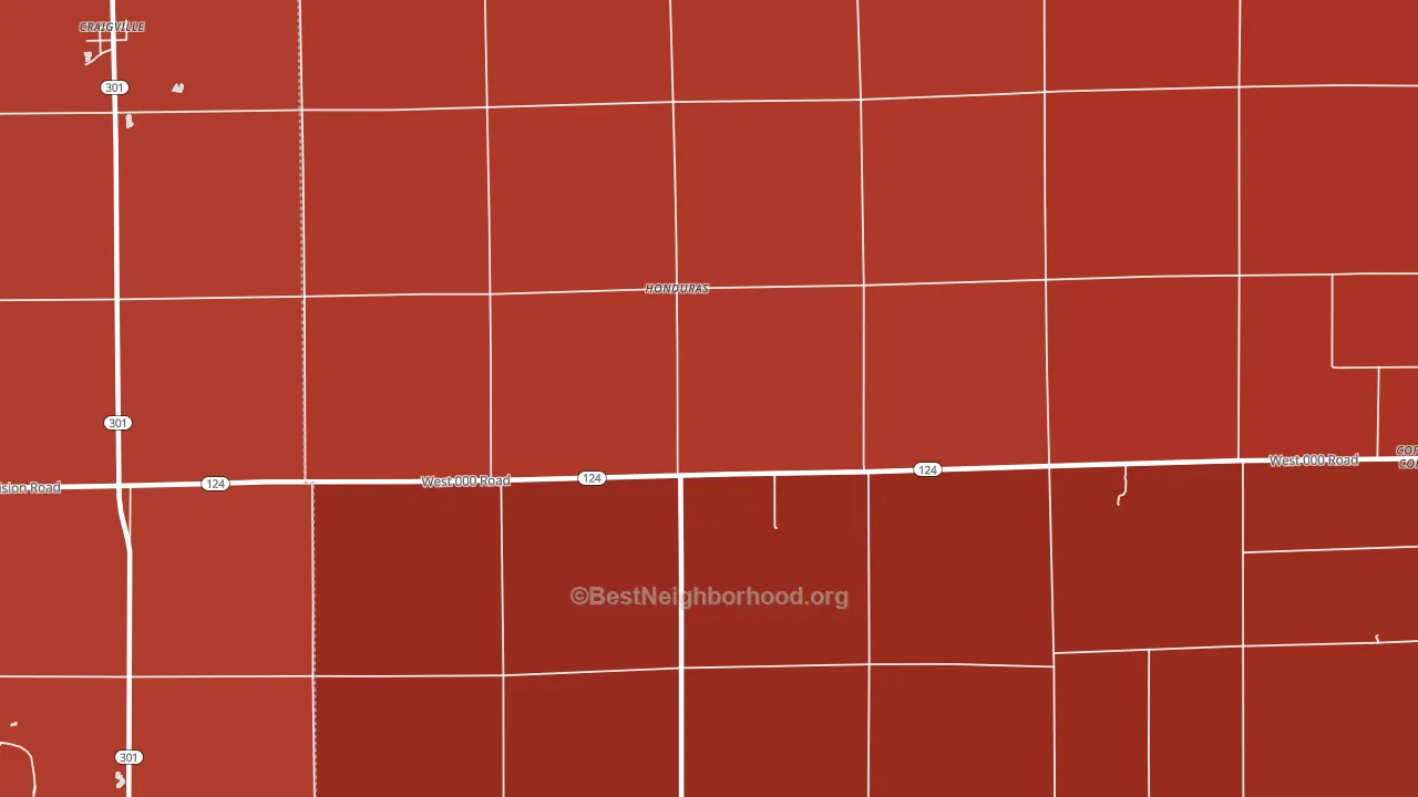 Honduras, IN block-group political-lean map