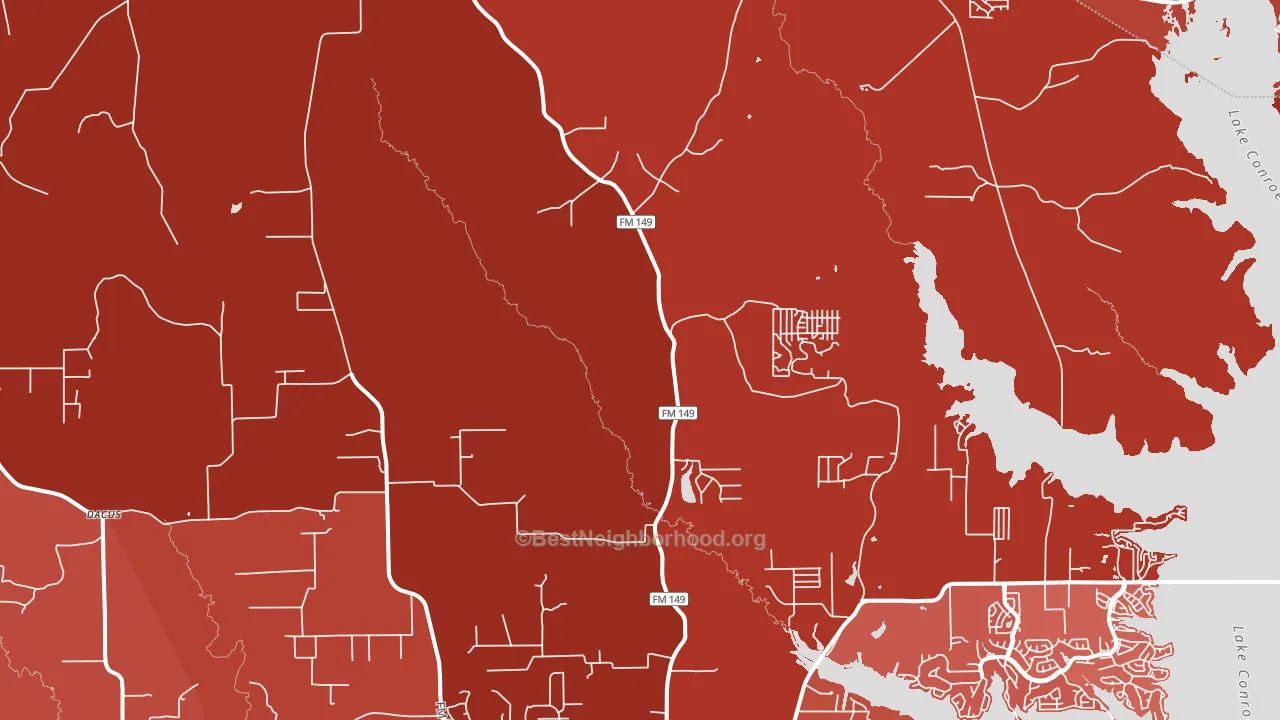 Honea, TX block-group political-lean map