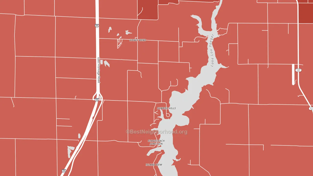 Honey Bend, IL block-group political-lean map