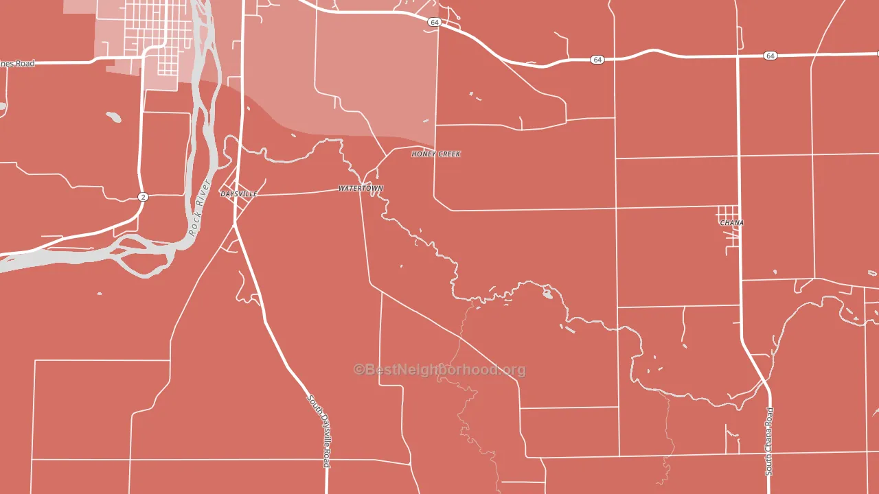 Honey Creek, IL block-group political-lean map