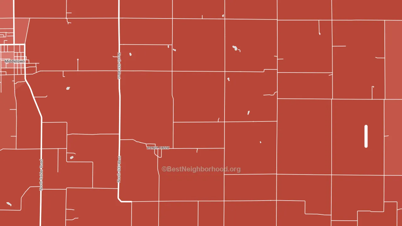 Honey Creek, IN block-group political-lean map