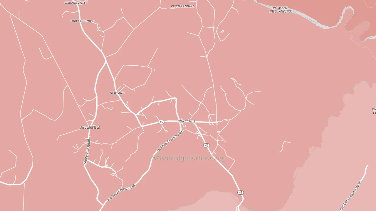 Honey Hill, SC block-group political-lean map