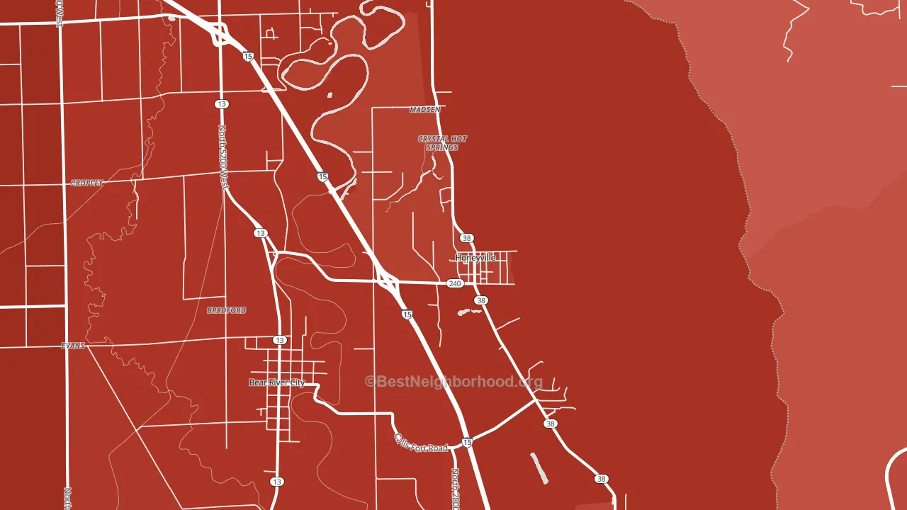 Honeyville, UT block-group political-lean map