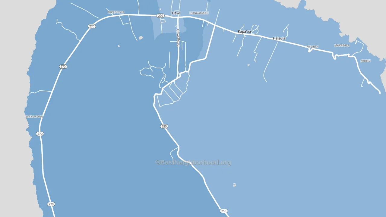 Honomakau, HI block-group political-lean map