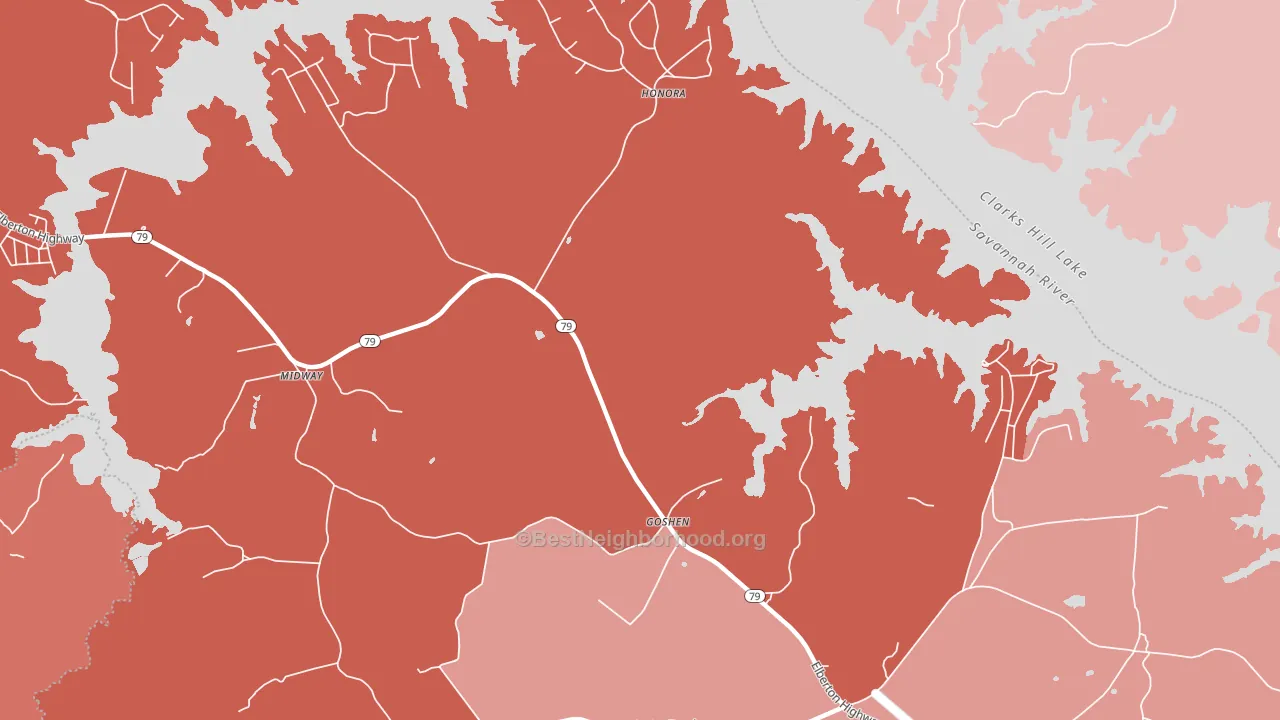 Honora, GA block-group political-lean map
