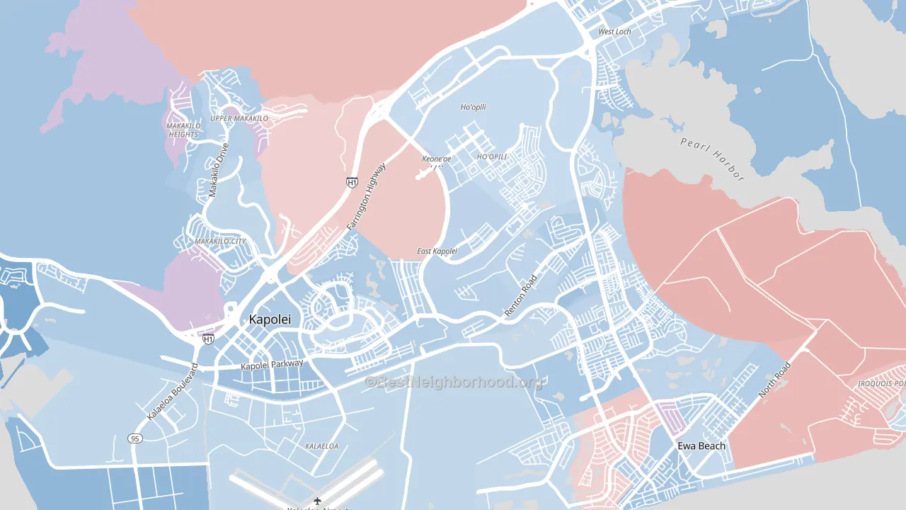 Honouliuli, HI block-group political-lean map