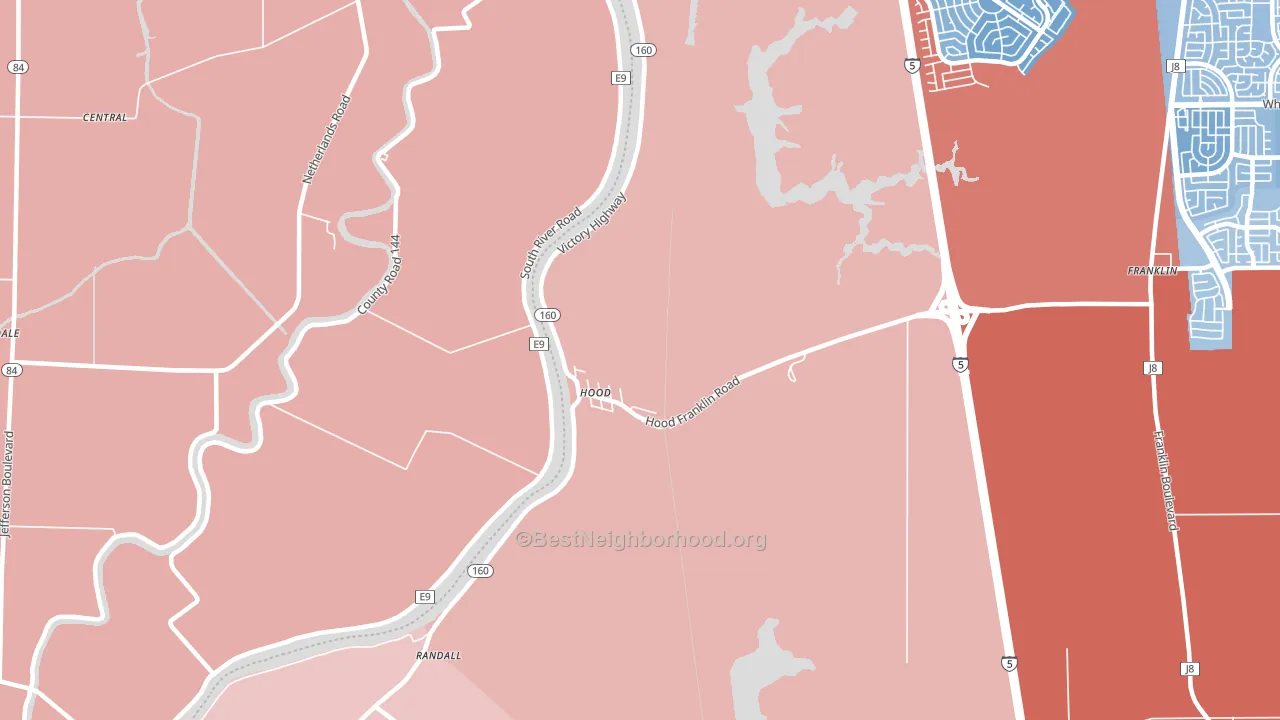 Hood, CA block-group political-lean map