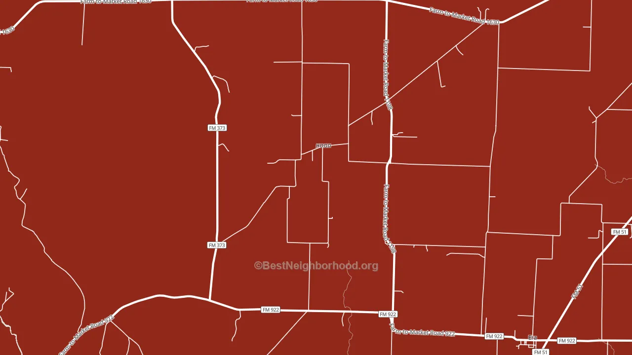 Hood, TX block-group political-lean map