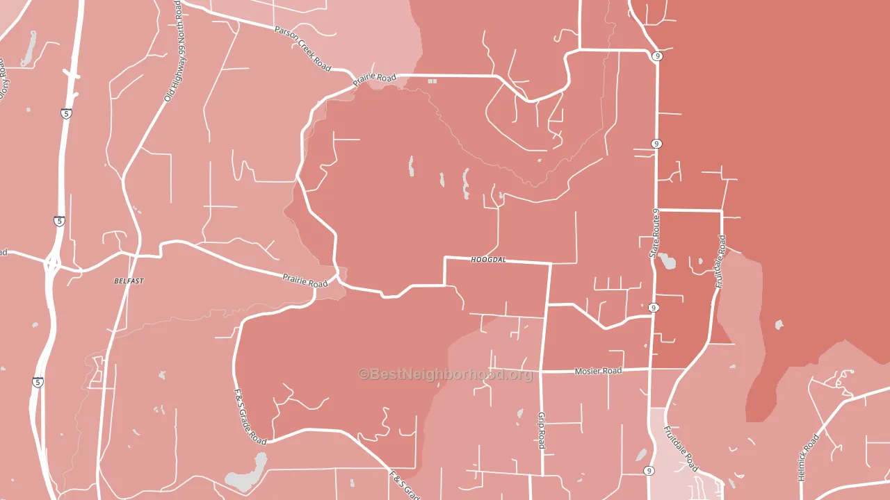 Hoogdal, WA block-group political-lean map