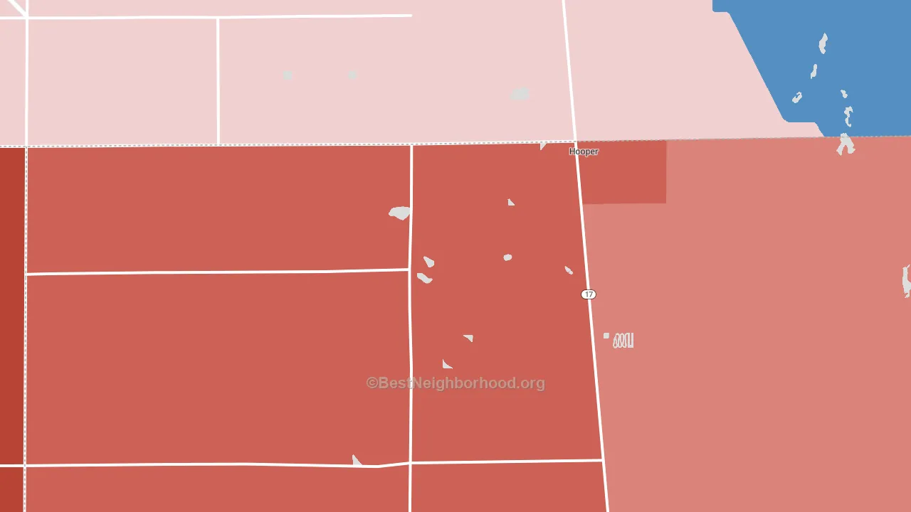 Hooper, CO block-group political-lean map