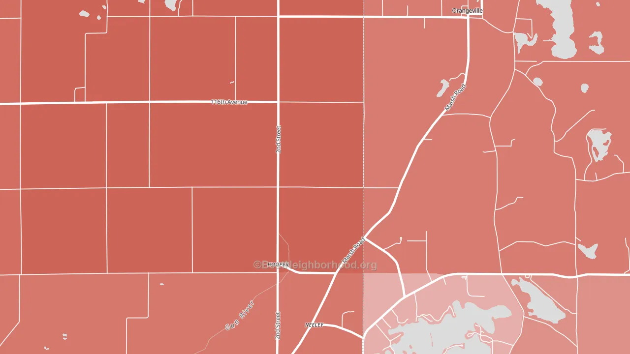 Hooper, MI block-group political-lean map