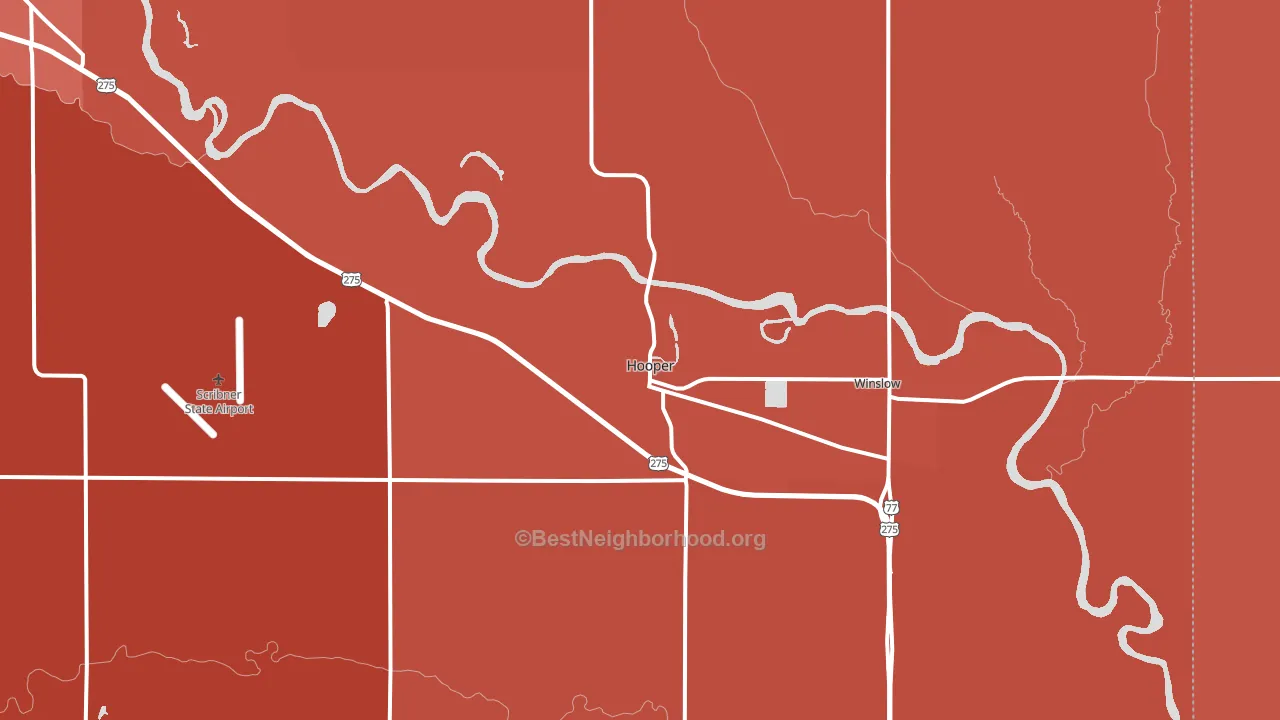 Hooper, NE block-group political-lean map