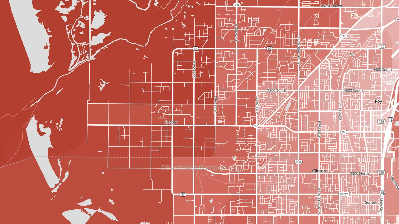 Hooper, UT block-group political-lean map