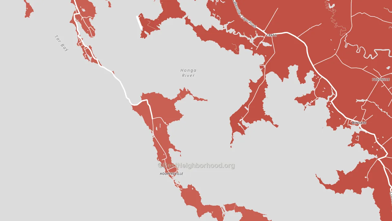 Hoopersville, MD block-group political-lean map