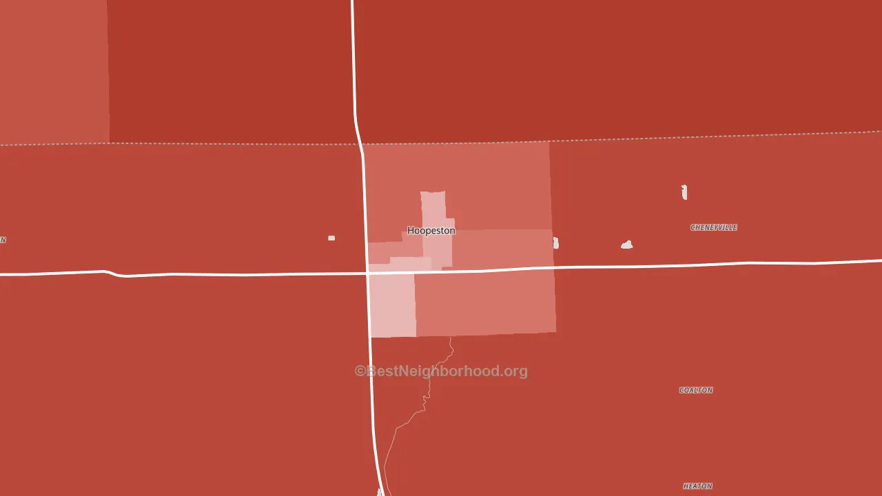 Hoopeston, IL block-group political-lean map