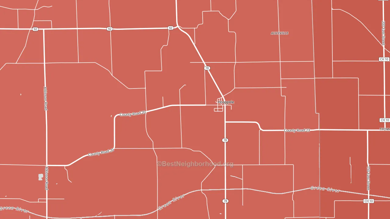 Hooppole, IL block-group political-lean map