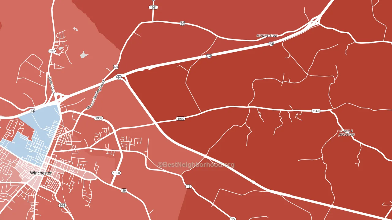 Hootentown, KY block-group political-lean map