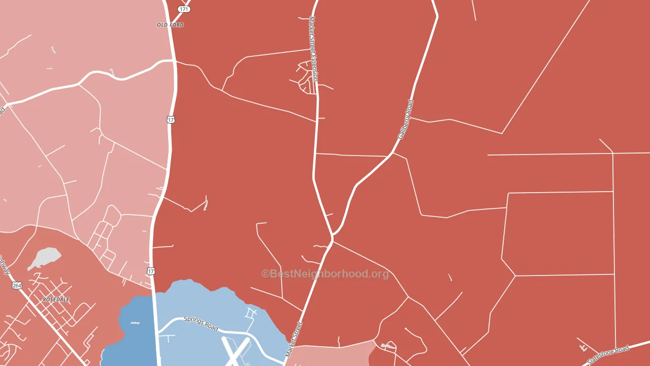 Hootentown, NC block-group political-lean map