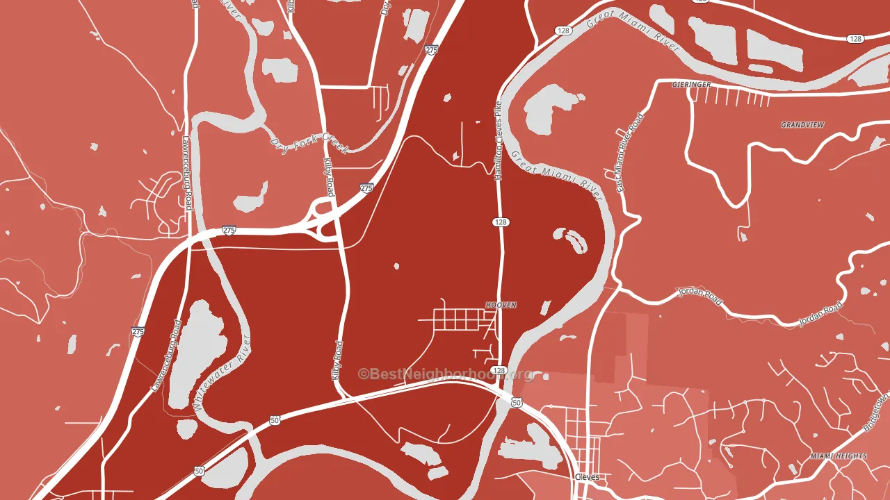 Hooven, OH block-group political-lean map